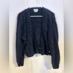 100% Angora Vintage Cardigan Sweater